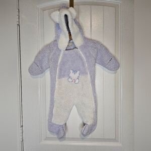Just Born Purple Sherpa Fleece Lamb Pram Suit Bunting 0-6M